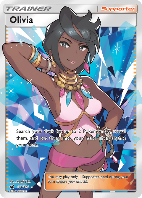 Olivia 111 Crimson Invasion Pokémon card
