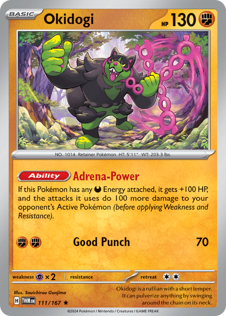 Okidogi 111 Twilight Masquerade Pokémon card