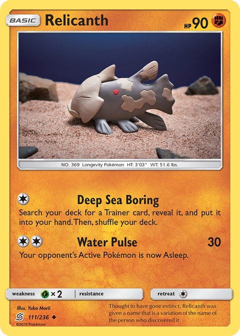 Relicanth 111 Unified Minds Pokémon card