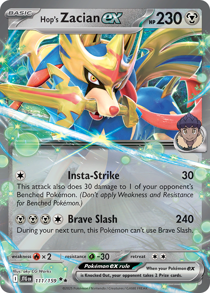 Hop's Zacian ex 111 Journey Together Pokémon card