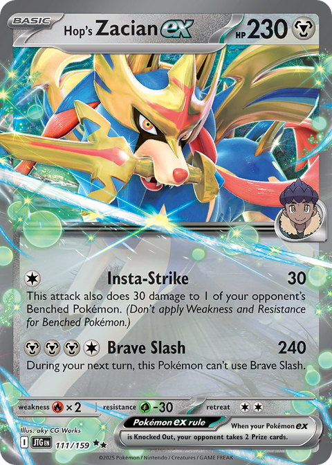 Hop's Zacian ex 111 Journey Together Pokémon card