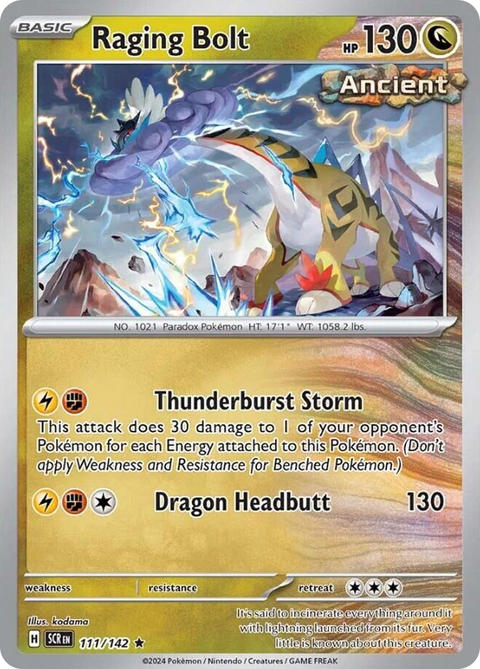Raging Bolt 111 Stellar Crown Pokémon card