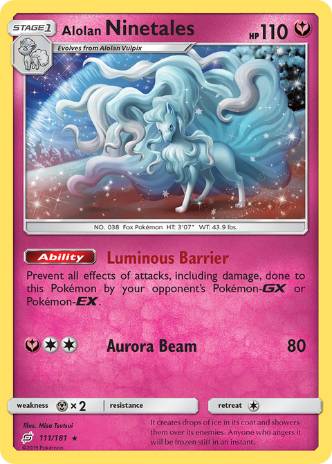 Alolan Ninetales 111 Team Up Pokémon card