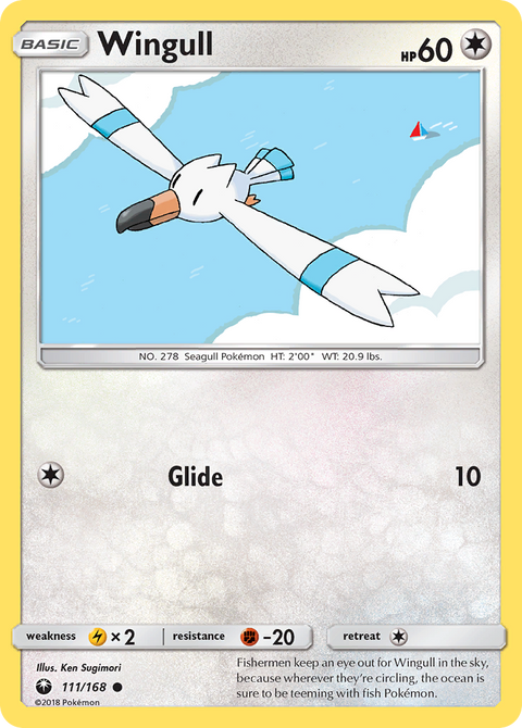 Wingull 111 Celestial Storm Pokémon card