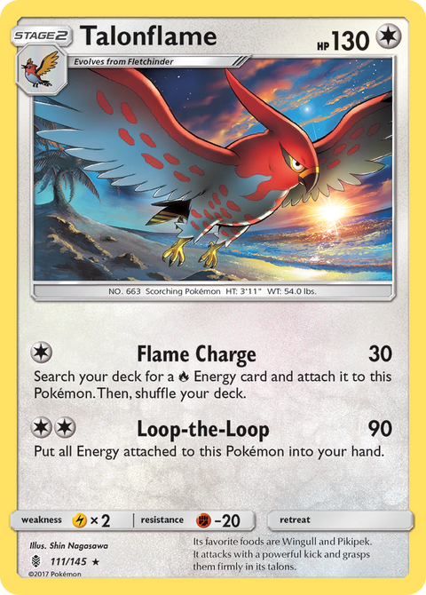 Talonflame 111 Guardians Rising Pokémon card