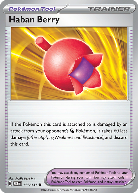 Haban Berry 111 Prismatic Evolutions Pokémon card
