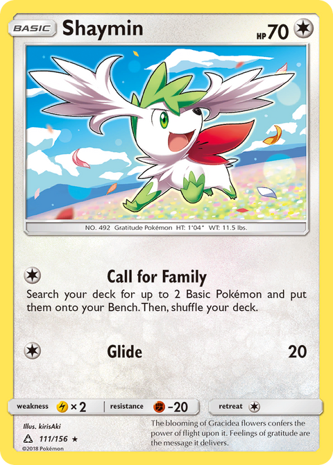 Shaymin 111 Ultra Prism Pokémon card