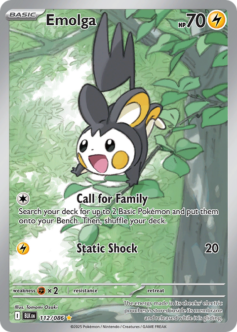 Emolga 112 Black Bolt Pokémon card
