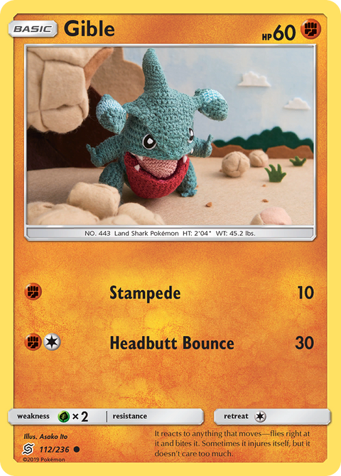 Gible 112 Unified Minds Pokémon card