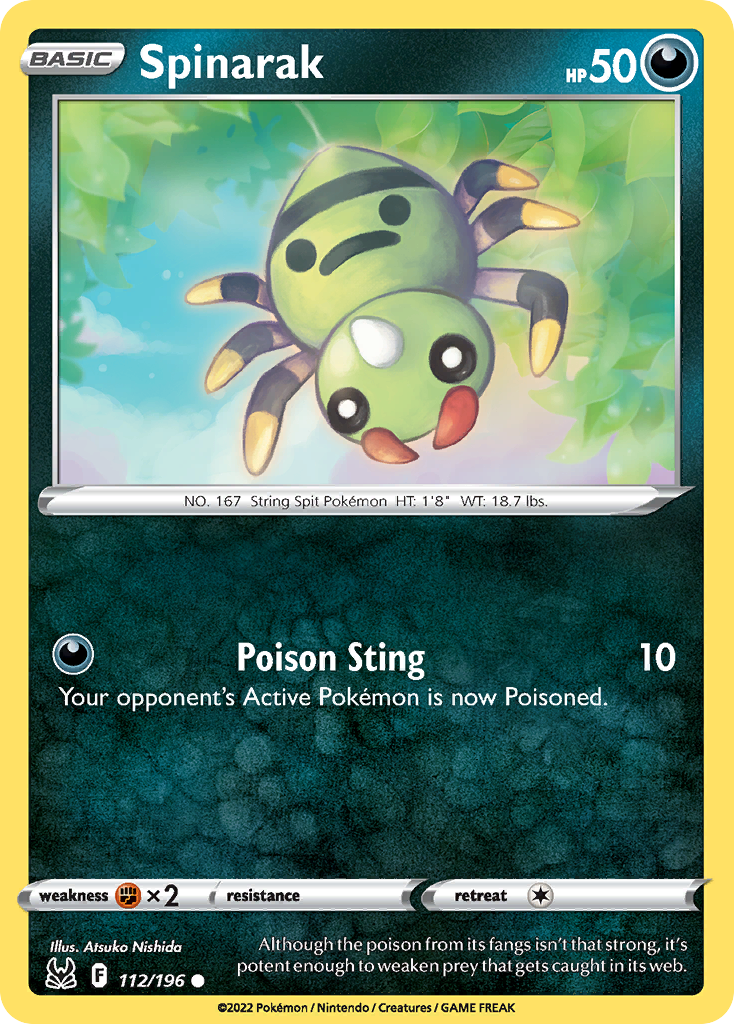 Spinarak 112 Lost Origin Pokémon card