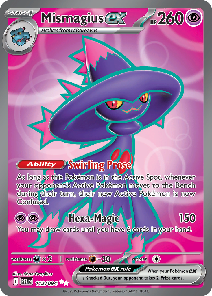 Mismagius ex 112 Phantasmal Flames Pokémon card