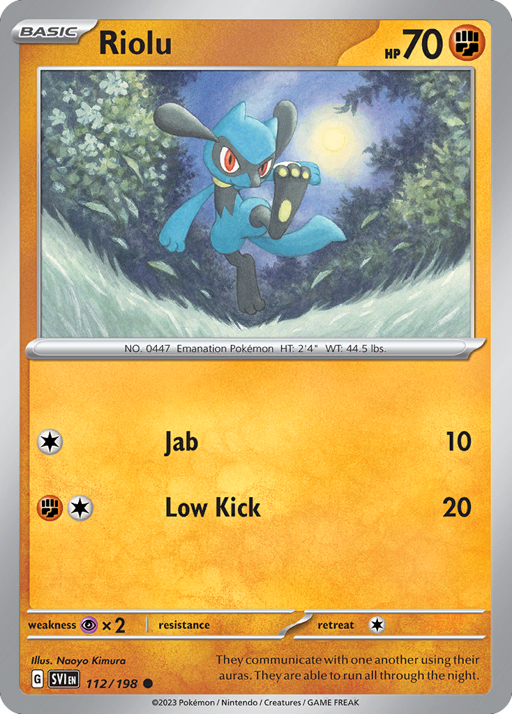 Riolu 112 Scarlet & Violet Pokémon card