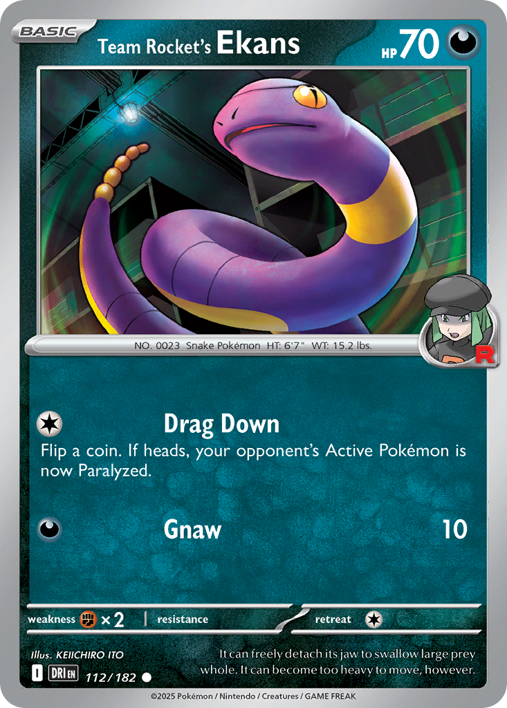 Team Rocket's Ekans 112 Destined Rivals Pokémon card