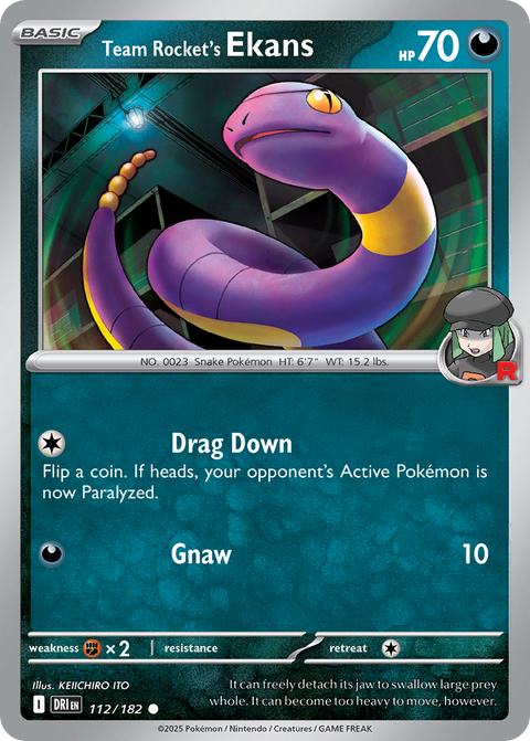 Team Rocket's Ekans 112 Destined Rivals Pokémon card