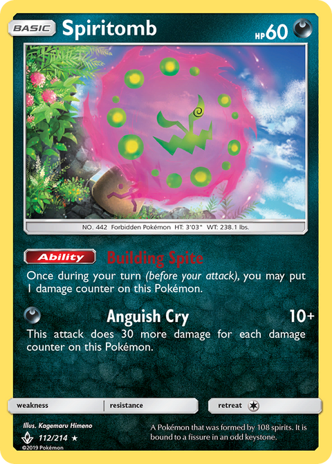 Spiritomb 112 Unbroken Bonds Pokémon card