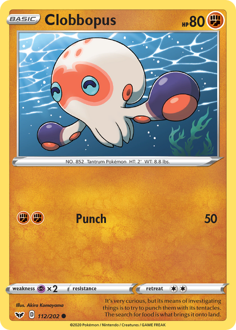 Clobbopus 112 Sword & Shield Pokémon card