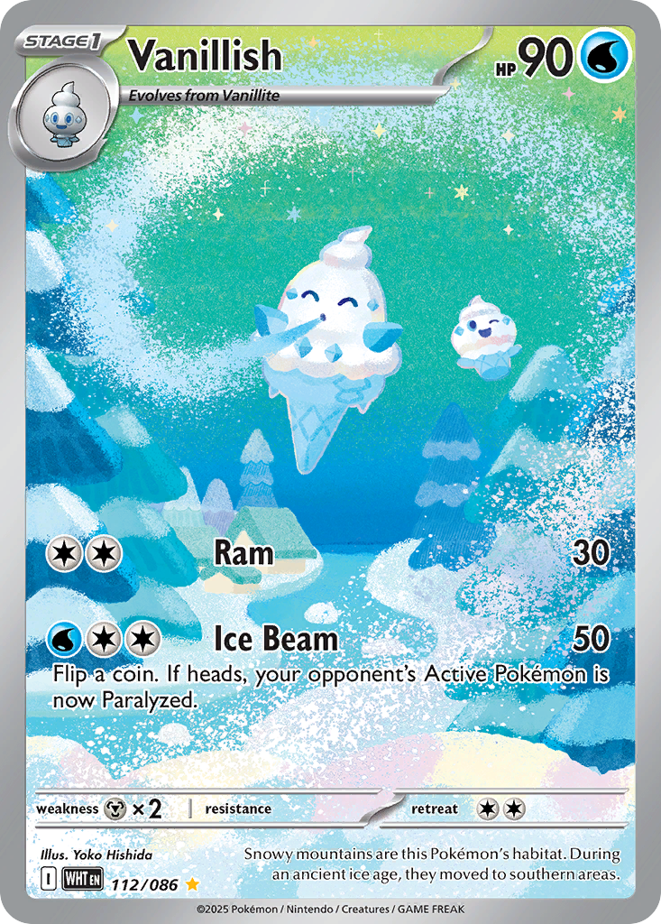 Vanillish 112 White Flare Pokémon card