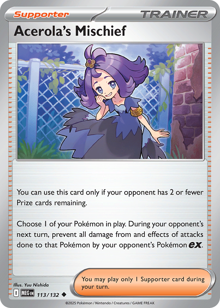 Acerola's Mischief 113 Mega Evolution Pokémon card