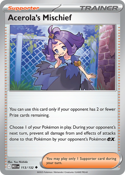 Acerola's Mischief 113 Mega Evolution Pokémon card