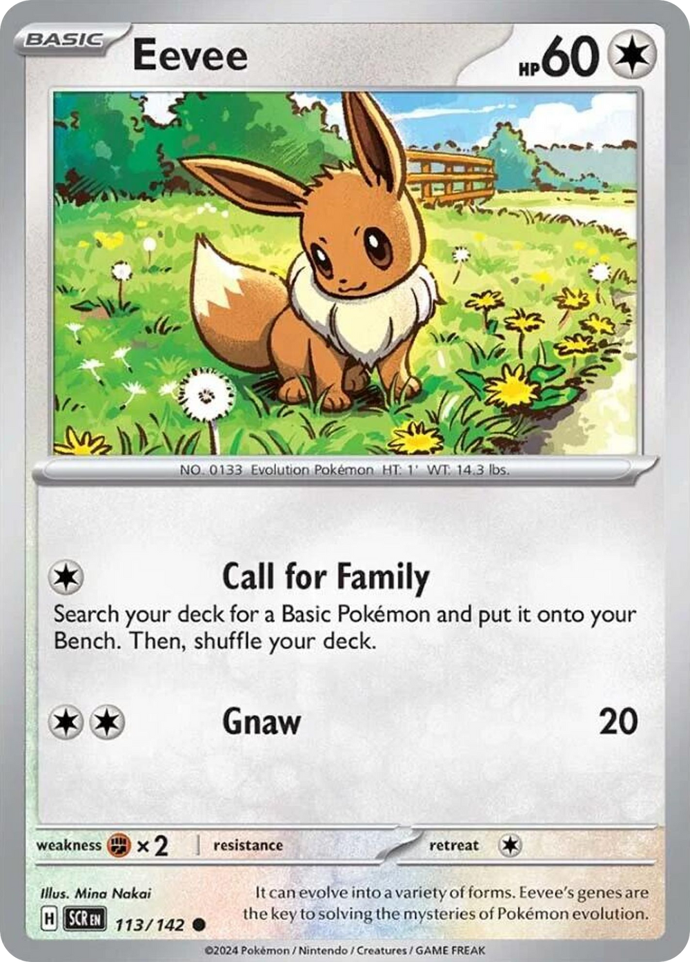 Eevee 113 Stellar Crown Pokémon card