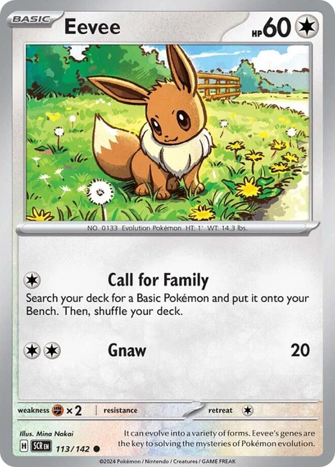Eevee 113 Stellar Crown Pokémon card