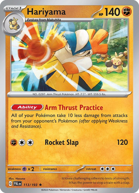 Hariyama 113 Paldea Evolved Pokémon card
