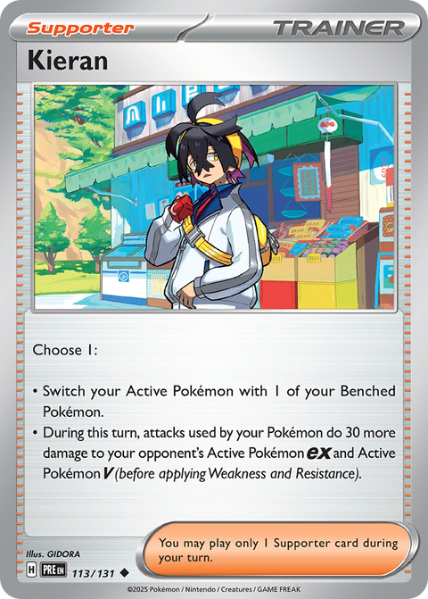 Kieran 113 Prismatic Evolutions Pokémon card