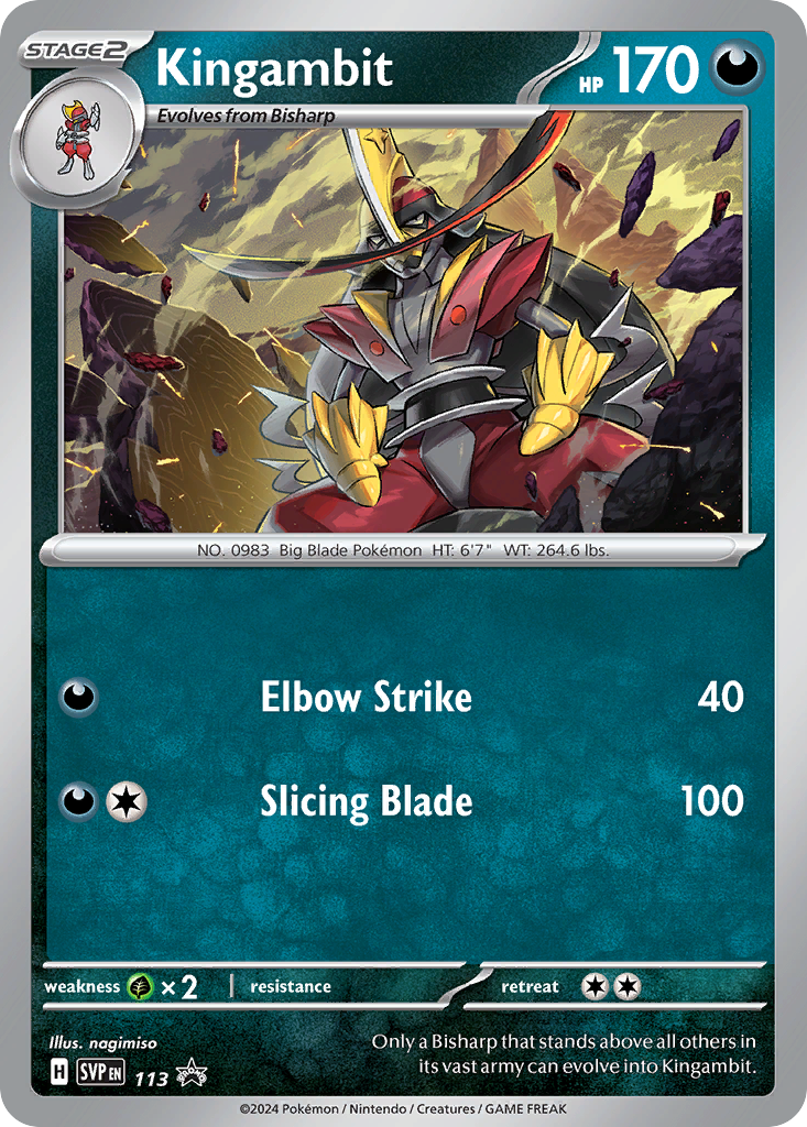 Kingambit 113 Scarlet & Violet Black Star Promos Pokémon card