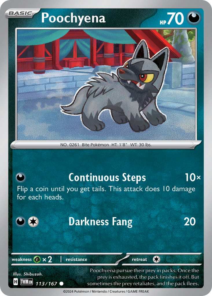 Poochyena 113 Twilight Masquerade Pokémon card