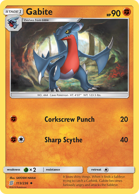 Gabite 113 Unified Minds Pokémon card