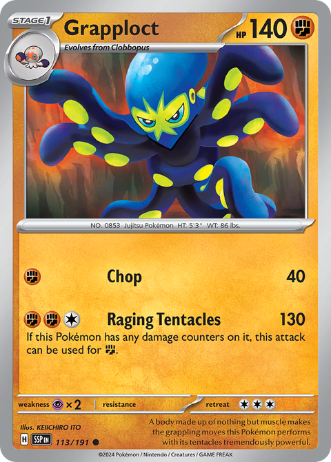 Grapploct 113 Surging Sparks Pokémon card