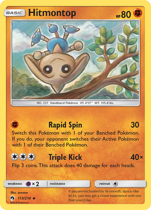 Hitmontop 113 Lost Thunder Pokémon card