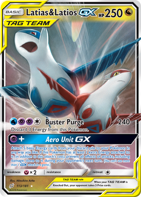 Latias & Latios-GX 113 Team Up Pokémon card