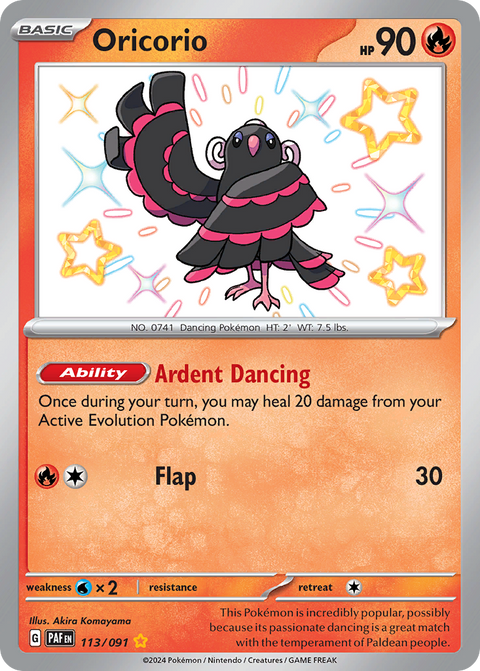 Oricorio 113 Paldean Fates Pokémon card