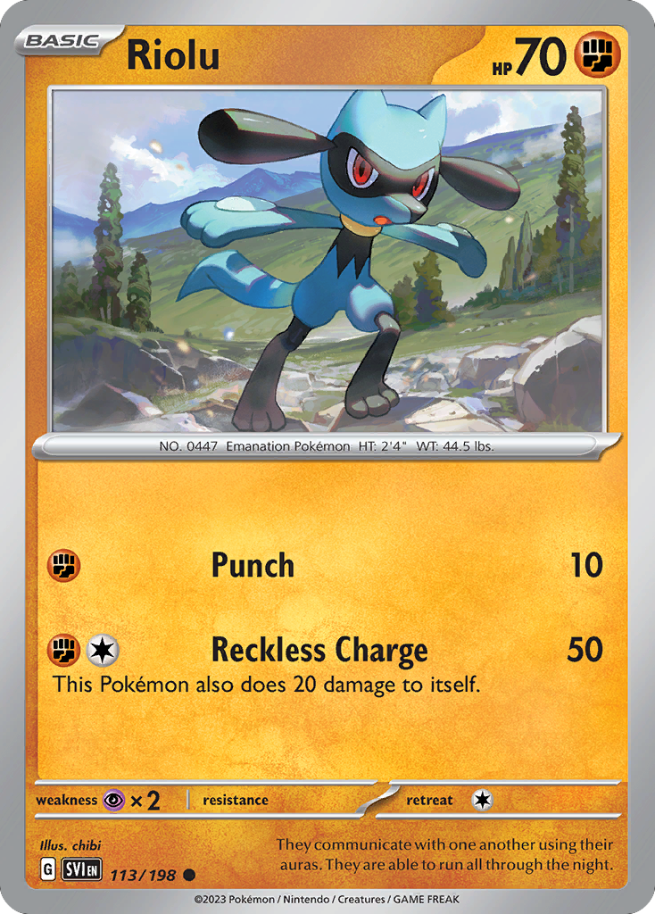 Riolu 113 Scarlet & Violet Pokémon card