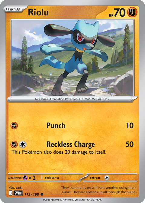 Riolu 113 Scarlet & Violet Pokémon card