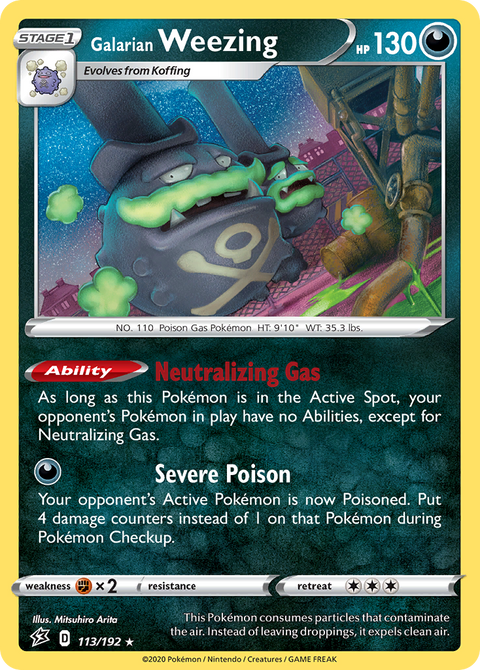 Galarian Weezing 113 Rebel Clash Pokémon card
