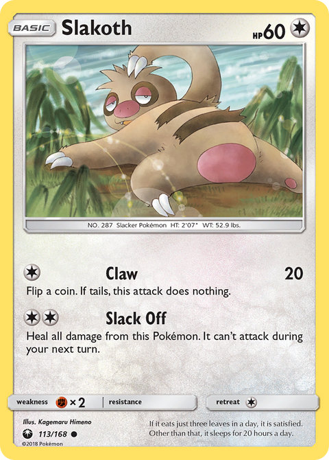 Slakoth 113 Celestial Storm Pokémon card