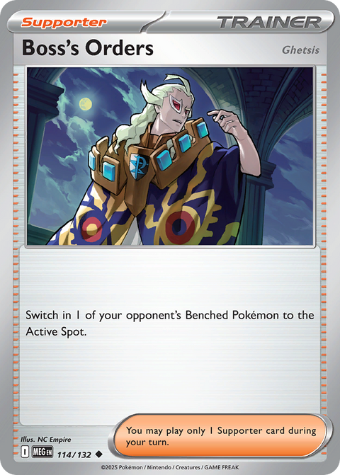 Boss's Orders 114 Mega Evolution Pokémon card