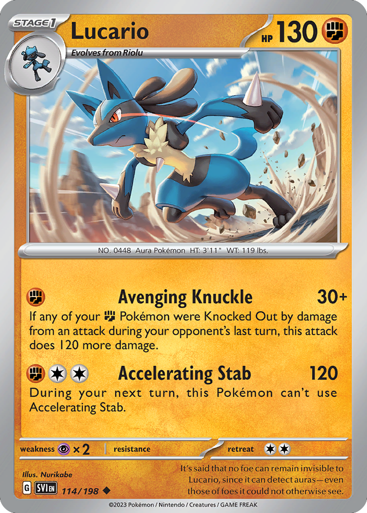 Lucario 114 Scarlet & Violet Pokémon card
