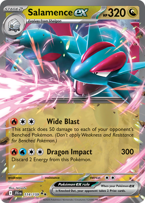 Salamence ex 114 Journey Together Pokémon card