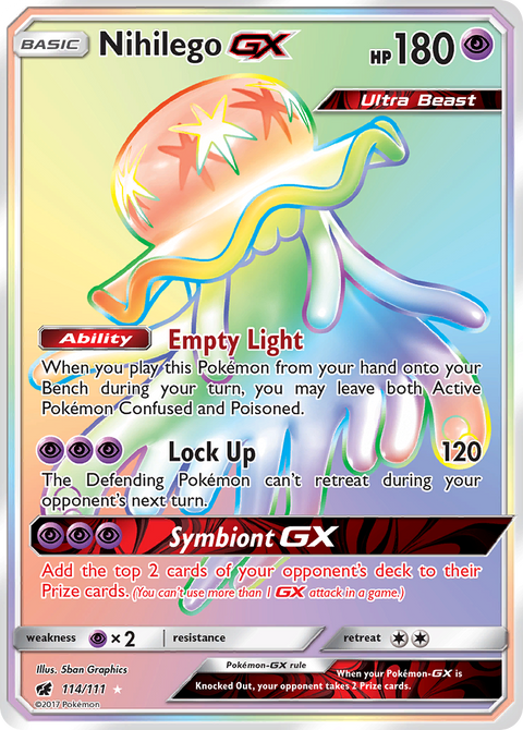Nihilego-GX 114 Crimson Invasion Pokémon card
