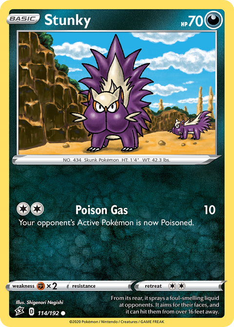 Stunky 114 Rebel Clash Pokémon card