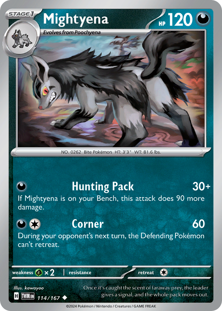Mightyena 114 Twilight Masquerade Pokémon card