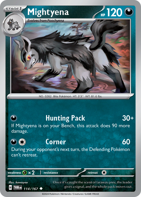 Mightyena 114 Twilight Masquerade Pokémon card