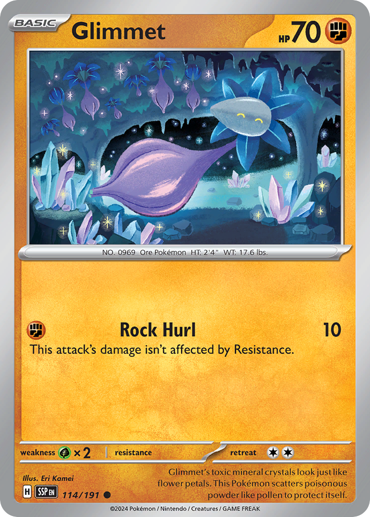 Glimmet 114 Surging Sparks Pokémon card