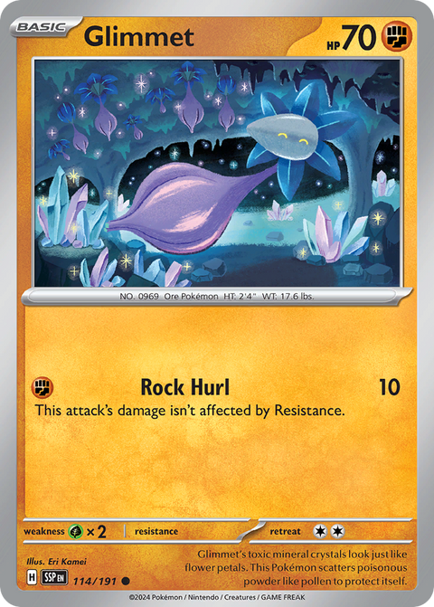 Glimmet 114 Surging Sparks Pokémon card