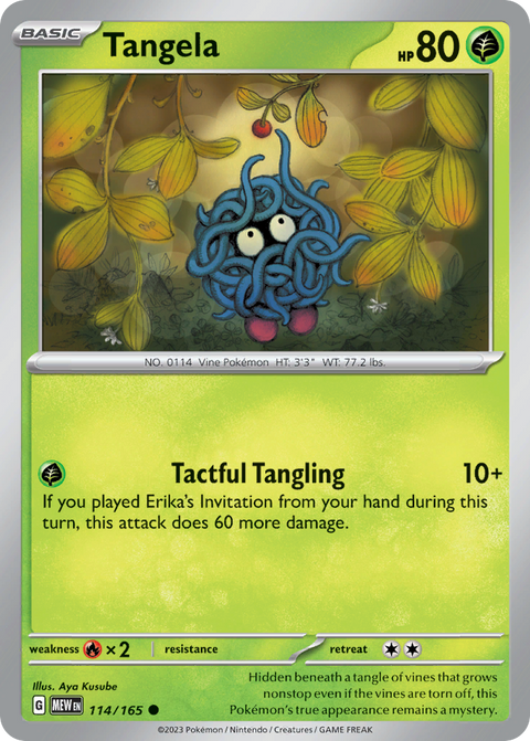 Tangela 114 151 Pokémon card