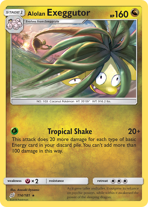 Alolan Exeggutor 114 Team Up Pokémon card
