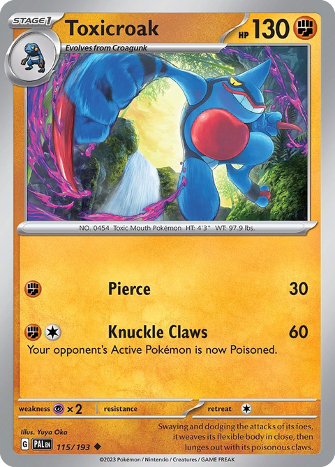 Toxicroak 115 Paldea Evolved Pokémon card